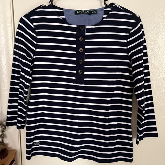Lauren Ralph Lauren blue & white stripes size M - Picture 6 of 7